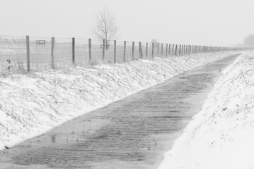 fence in the snow