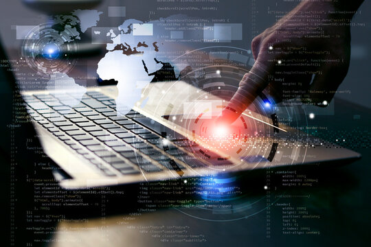 laptop concept web coding process