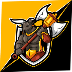 bull esport mascot for sports and esports logo