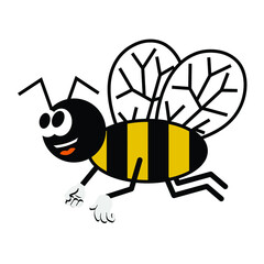 cute cartoon bee, vector illustration 