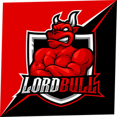 bull esport mascot for sports and esports logo