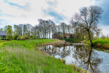 Fototapeta na wymiar Scenics village Oudeschans in Groningen, The Netherlands