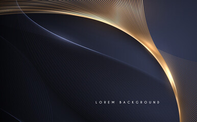 Abstract gold and blue lines background