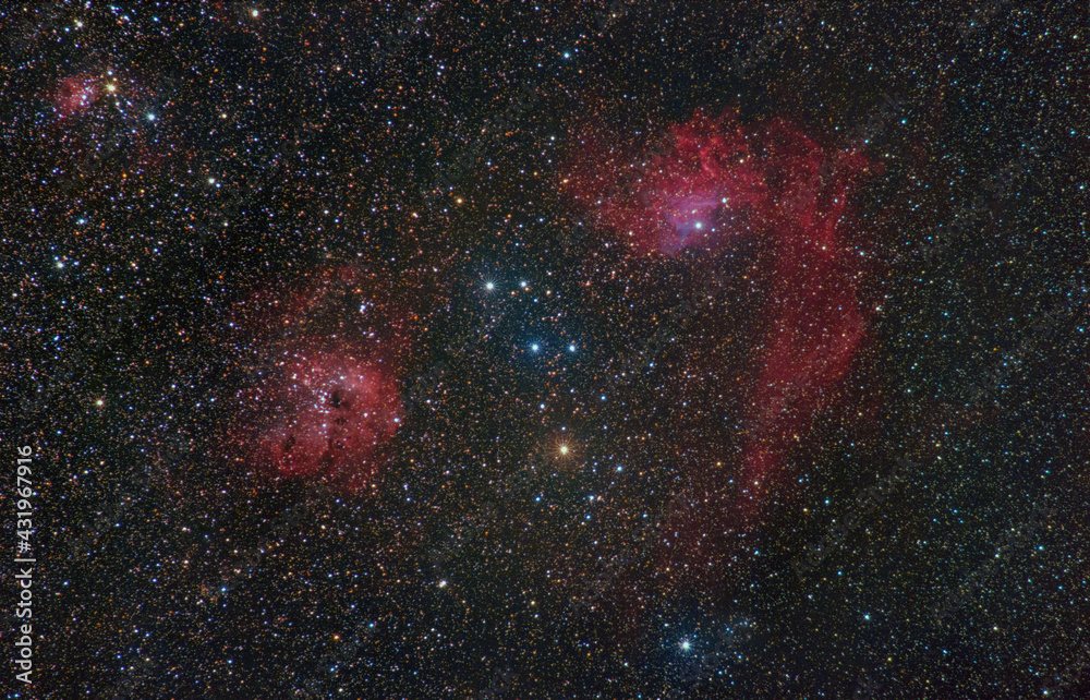 Wall mural the flaming star nebula, ic 405 (also known as the flaming star nebula, sh 2-229, or caldwell 31) is