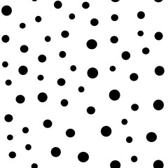 Dots seamless pattern. Random small circles texture background. Monochrome. Polka dots.