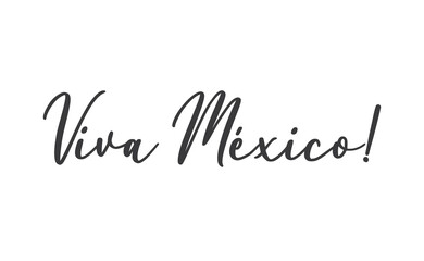 Viva Mexico, traditional mexican phrase, lettering vector illustration. Hand drawn style handwritten text.