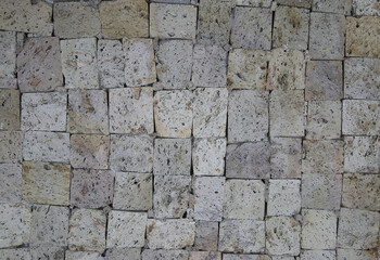 Full frame closeup of gray white natural stone mosaic