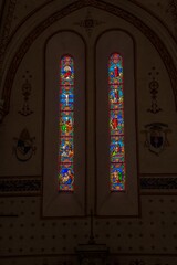 beautiful stained glass window in a church