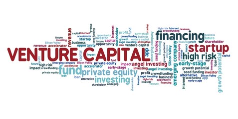 Obraz premium Venture capital text cloud