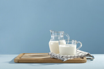 Fresh cold milk and free space for your decoration 