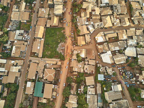 Yaounde, Cameroon, Aerial View Of City