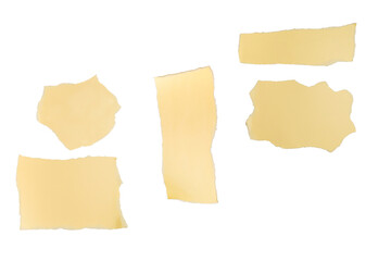 Fototapeta premium Empty beige paper pieces isolated. Space for text or design.