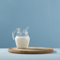 Fresh cold milk and free space for your decoration 