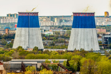 cooling towers in the city