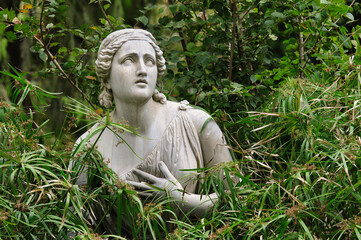 Statue of woman in Villa Borghese gardens, Rome, Italy