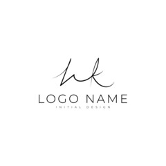 HK or hk initial handwriting logo template. signature logo concept. Hand-drawn Calligraphy lettering illustration.