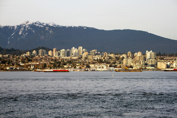 North Vancouver with water and snow mountain