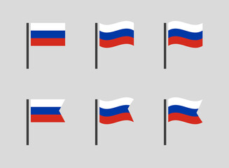 Russia federation flag symbols set, Russian national flag icons