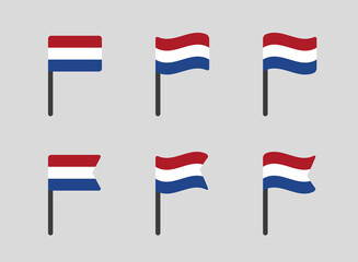 Netherlands flag icons set, Holland flag symbol