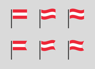 Austria flag symbols set, national flag icons of Republic of Austria