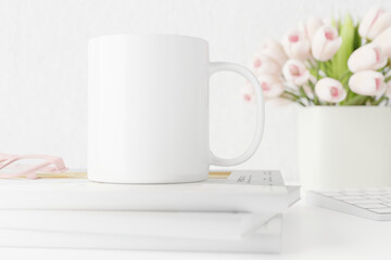 Blank mug printing design template.