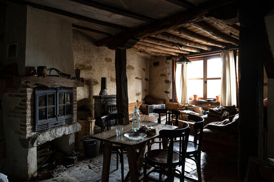 Interior of rustic house