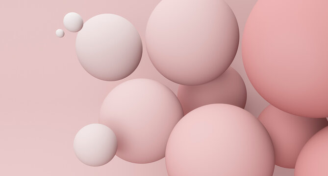 Spheres against pink background