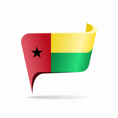 Guinea-Bissau flag map pointer layout. Vector illustration.
