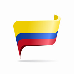 Colombian flag map pointer layout. Vector illustration.