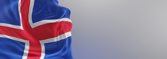 Fototapeta premium Abstract Iceland Flag 3D Render (3D Artwork)