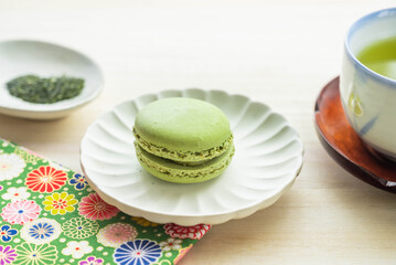 抹茶のマカロン