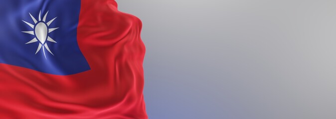 Abstract Taiwan Flag 3D Render (3D Artwork)