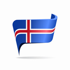 Icelandic flag map pointer layout. Vector illustration.