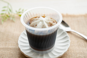 冷たいコーヒーゼリー