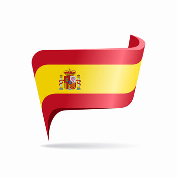 Spanish flag map pointer layout. Vector illustration.