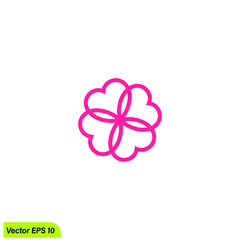 heart flower ornament icon logo template
