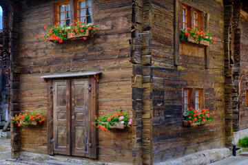 Switzerland, Valais, Ulrichen, Traditional wooden house