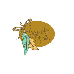Handmade Art Festival, hand drawn doodle logo, label, emblem