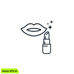 lipstick icon make up symbol simple design element