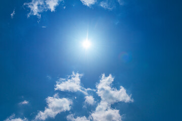Fototapeta na wymiar Blue sky and sun