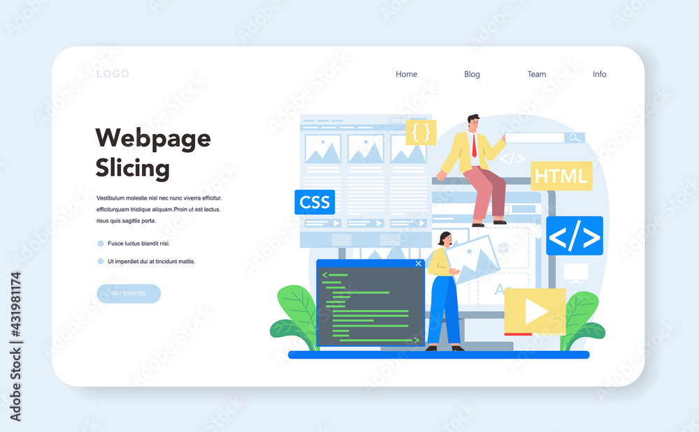 Wall mural layout designer web banner or landing page. web development,