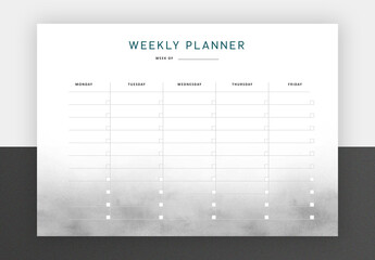 Minimal Weekly Planner with Smoke Background