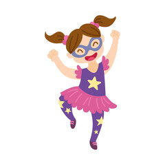 Happy girl cartoon with a big smile