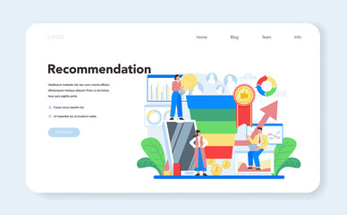 Website analyst web banner or landing page. Web page improvement