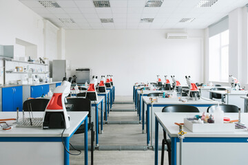 Interior of a science lab classroom