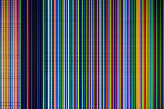 Colorful Stripes On A Broken LCD TV Screen