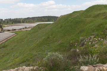 Fototapeta na wymiar view of slope of barrow.