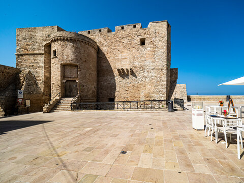 Castle of Carlo V against clear blue sky on sunny day