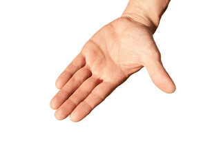 Hand eines Mannes ausgestreckt zum abklatschen