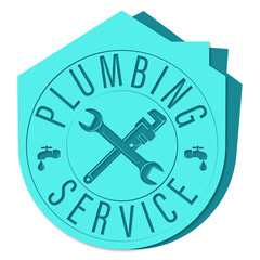 Repair and service plumbing water pipes symbol